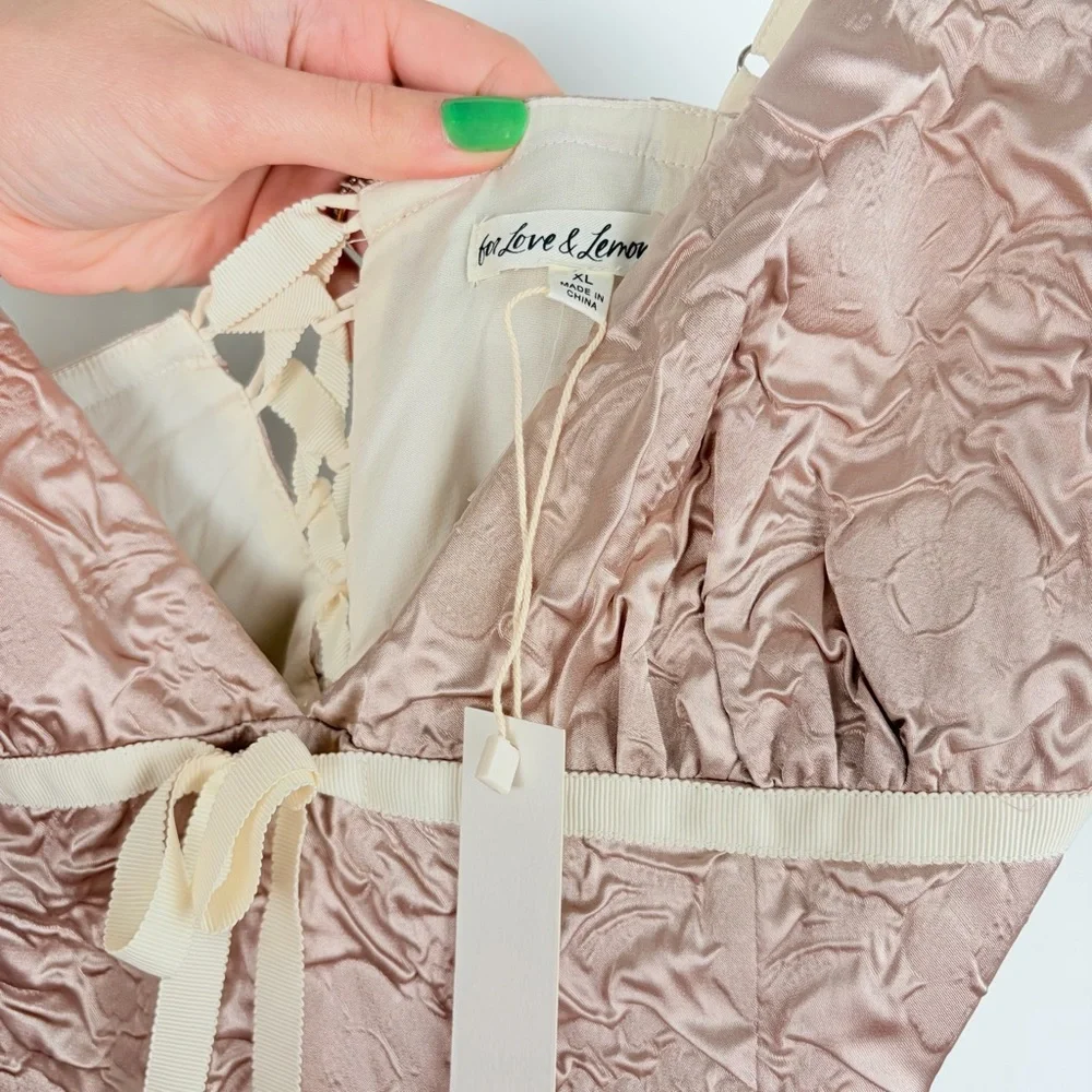 NWT For Love and Lemons‎ Satin Bubble Skirt Mini Dress